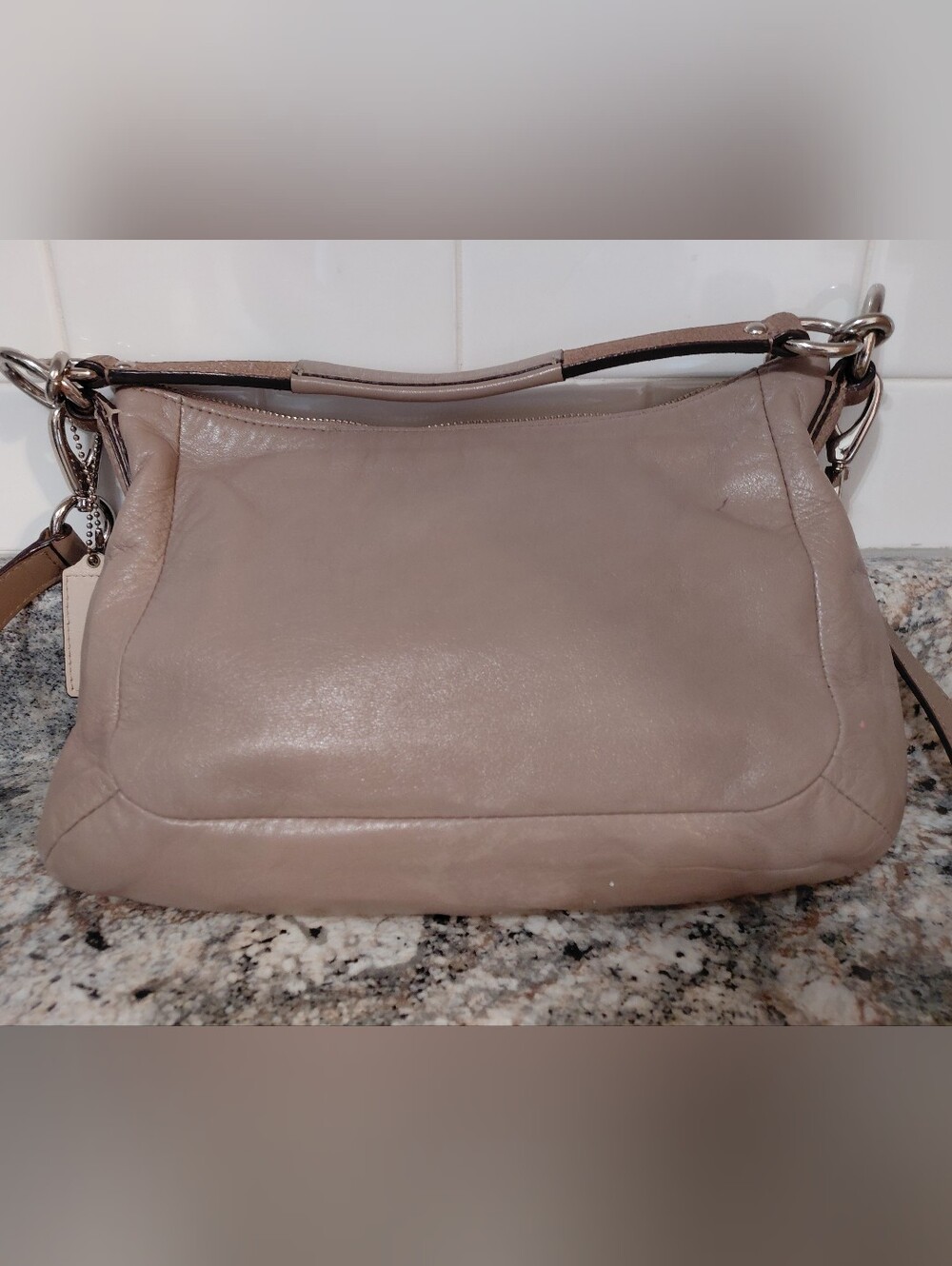Coach Small Gray Kristin Hobo Leather Purse Handbag 19292 - Picture 2 of 10
